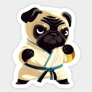 Pug dog knows karate Sticker